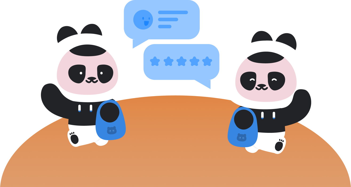 판다 두 마리 이미지